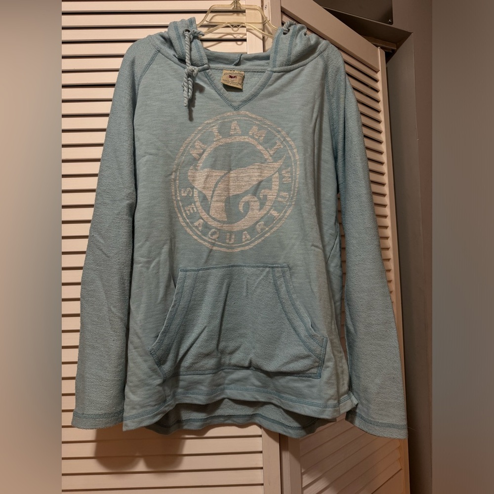 Retro Vision Apparel Miami Seaquarium Blue Hoodie Size L